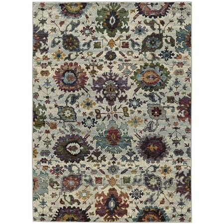 Oriental Weavers Oriental Weavers Andorra 7129A 6x9  Rectangle - Stone/ Multi-Nylon/PolyP A7129A200300ST
